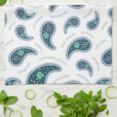 ゾウリムシペイズリー原虫生物学かわいい科学 キッチンタオル (折り畳み)