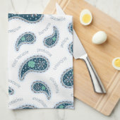 ゾウリムシペイズリー原虫生物学かわいい科学 キッチンタオル (四つ折り)