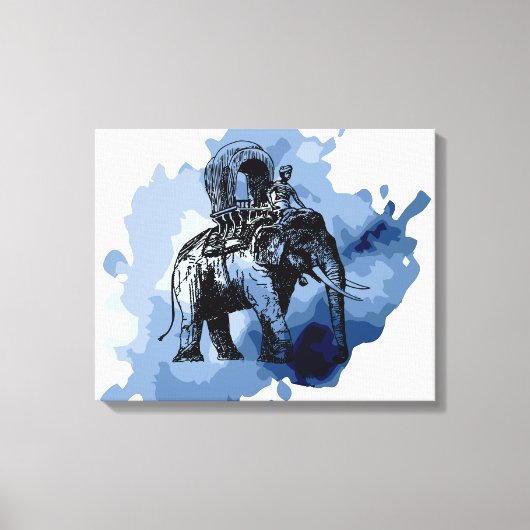 ゾウ乗り キャンバスプリント (正面)