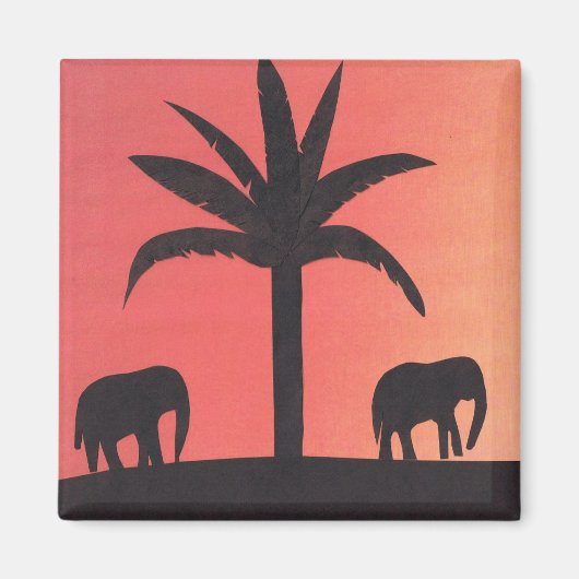 ゾウ付きマグネットデザイン マグネット (正面)