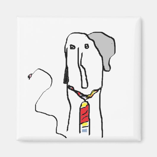 ゾウ会社員 マグネット (正面)