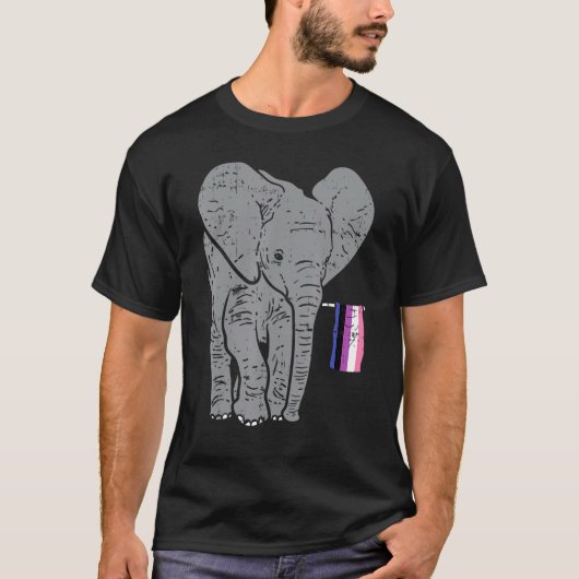 ゾウ体液フラッグプライド非バイナリLgbtq A Tシャツ (正面)