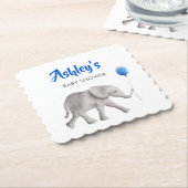 ゾウ保持気球ベビーシャワー紙コースター ペーパーコースター (アングル)