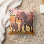 ゾウ入り自然16インチx 16インチ装飾用クッション クッション (ブランケット)