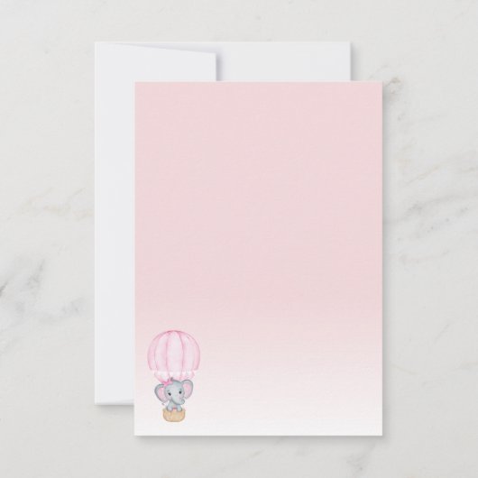 ゾウ写真バルーンベビーシャワーサンキューカード サンキューカード (裏面)