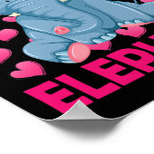 ゾウ動物園ゾウが大好きな女の子が集まる ポスター (角)