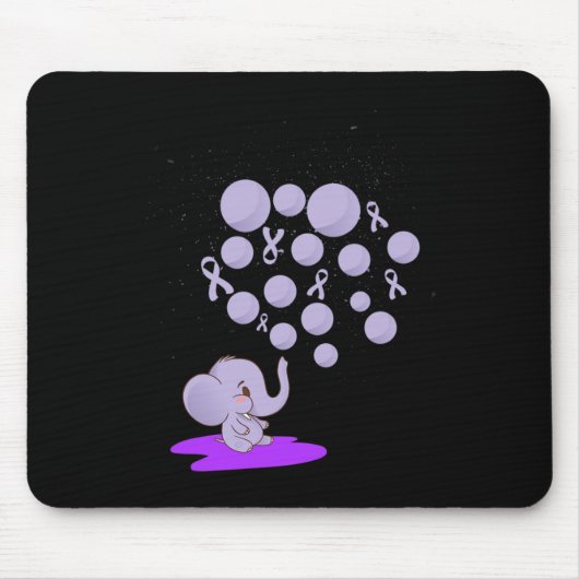 ゾウ吹の紫色の風船の過剰摂取を認識 マウスパッド (正面)