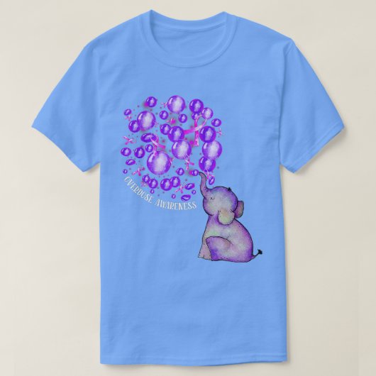 ゾウ吹の紫色の風船の過剰摂取を認識 Tシャツ (デザイン正面)