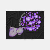 ゾウ吹ズ・アップ・パープル・ラロンズ過剰摂取アワレネ フリースブランケット (正面(横))