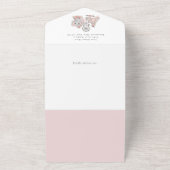 ゾウ女の子ピンクの赤ちゃんシャワー オールインワン招待状 (外側)