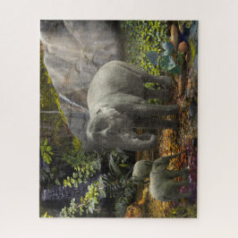 ゾウ家族雨林パーティー ジグソーパズル