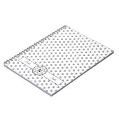 ゾウ幾何学模様(白黒) ノートブック (左側)