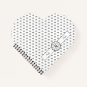 ゾウ幾何学模様(白黒) ノートブック (正面)