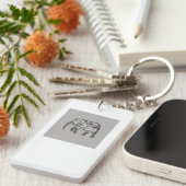 ゾウ幾何学的， bishop gray 2，ホームデコール キーホルダー (正面右)