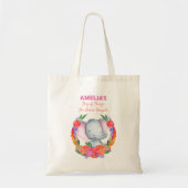 ゾウ忘れは決してカラフル可愛い トートバッグ (正面)