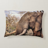 ゾウ愛好家アート アクセントクッション (裏面)