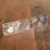 ゾウ愛好家アート デスクネームプレート (側面)