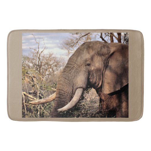 ゾウ愛好家アート バスマット (正面)