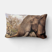 ゾウ愛好家アート ランバークッション (裏面)