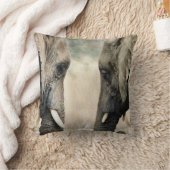 ゾウ愛好家ワイルドライフ クッション (ブランケット)