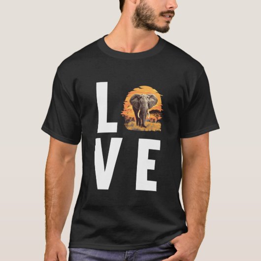 ゾウ愛好家 ゾウ Tシャツ (正面)