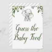 ゾウ推測ベビーフードゲームサインサイズ5 x 7" 招待状 (正面/裏面)