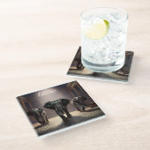 ゾウ有酸素性舞踊教室 ガラスコースター (アングル)