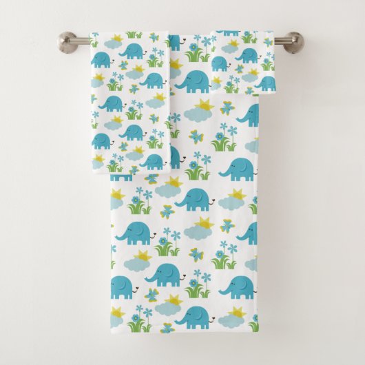 ゾウ柄のタオルセット バスタオルセット (インサイチュ)