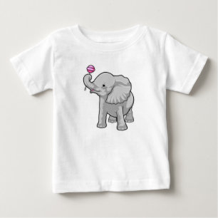 ゾウ棒つきキャンデー ベビーTシャツ