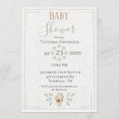 ゾウ水彩リースベビーシャワー 招待状 (裏面)