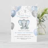 ゾウ水彩風船1st誕生日 招待状 (スタンド正面)