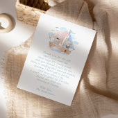 ゾウ熊ボート赤ちゃんシャワーサンキューカード サンキューカード