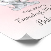 ゾウ熱い気球ベビーガールウェルカム ポスター (角)