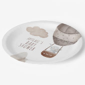 ゾウ熱い空気バルーンボホ赤ちゃんシャワー ペーパープレート (アングル)