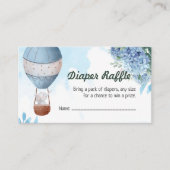 ゾウ熱気球おむつラッフルカード エンクロージャーカード (正面)