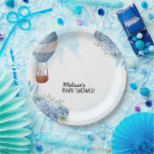 ゾウ熱気球ブルーアジサイカスタムア ペーパープレート (パーティー)