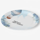 ゾウ熱気球ブルーアジサイカスタムア ペーパープレート (アングル)