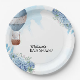 ゾウ熱気球ブルーアジサイカスタムア ペーパープレート