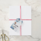 ゾウ熱気球ブルーアジサイ ギフトタグ (より糸付き)