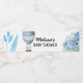 ゾウ熱気球ブルーアジサイ ペットボトルラベル (シングルラベル)