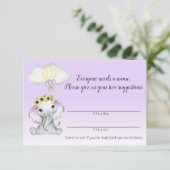 ゾウ熱気球ベビー名ゲームパープル エンクロージャーカード (スタンド正面)