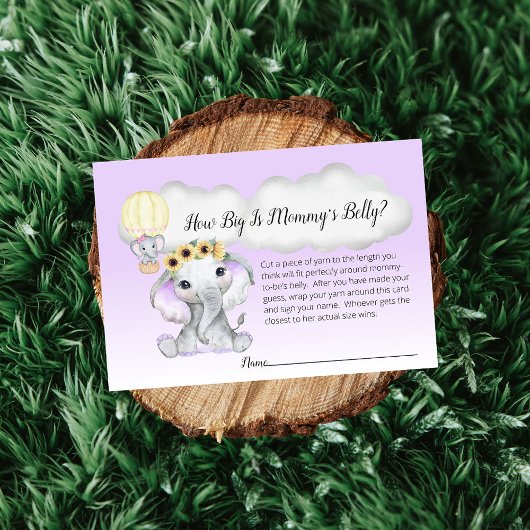 ゾウ熱気球ママの腹サイズ紫 エンクロージャーカード