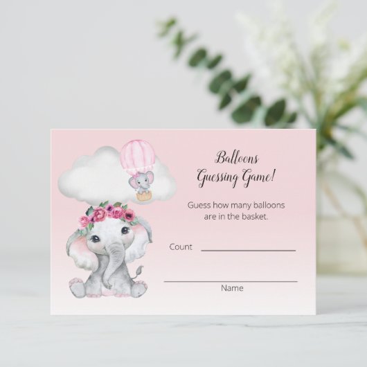 ゾウ熱気球推測数ベビー エンクロージャーカード (スタンド正面)