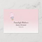 ゾウ熱気球推測数ベビー エンクロージャーカード (裏面)