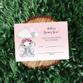 ゾウ熱気球推測数ベビー エンクロージャーカード