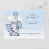 ゾウ熱気球男の赤ちゃん推測数 エンクロージャーカード (正面)