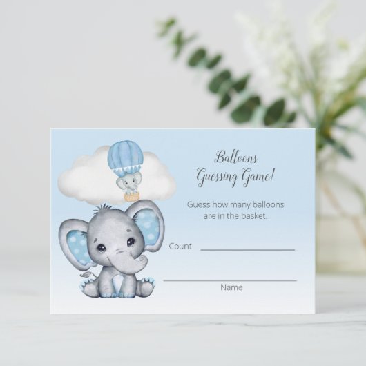 ゾウ熱気球男の赤ちゃん推測数 エンクロージャーカード (スタンド正面)