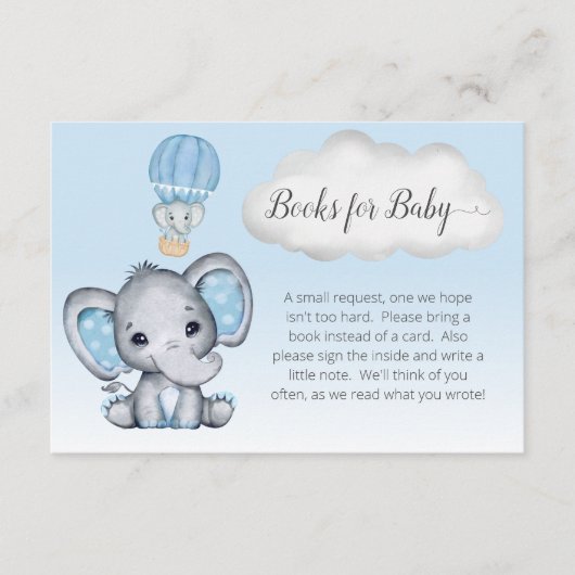 ゾウ熱気球男の赤ちゃん エンクロージャーカード (正面)