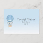 ゾウ熱気球男の赤ちゃん エンクロージャーカード (裏面)