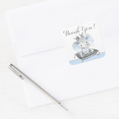 ゾウ王子ベビシャワーステッカー スクエアシール